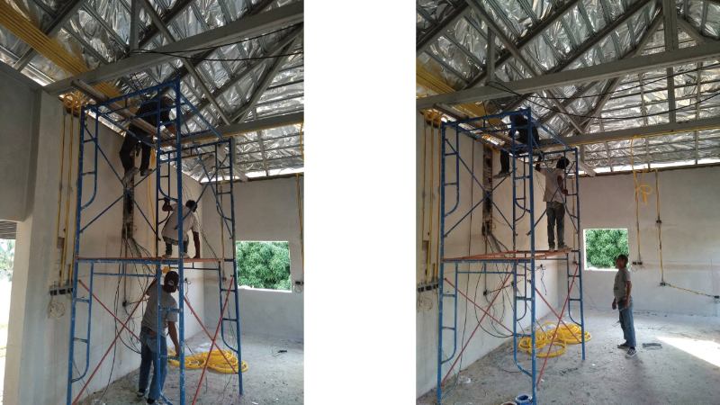 ขั้นตอนเดินท่อร้อยสายไฟภายในผนังบ้าน สำหรับงานแก้ไขและติดตั้งระบบไฟฟ้าบ้านทั้งหลัง