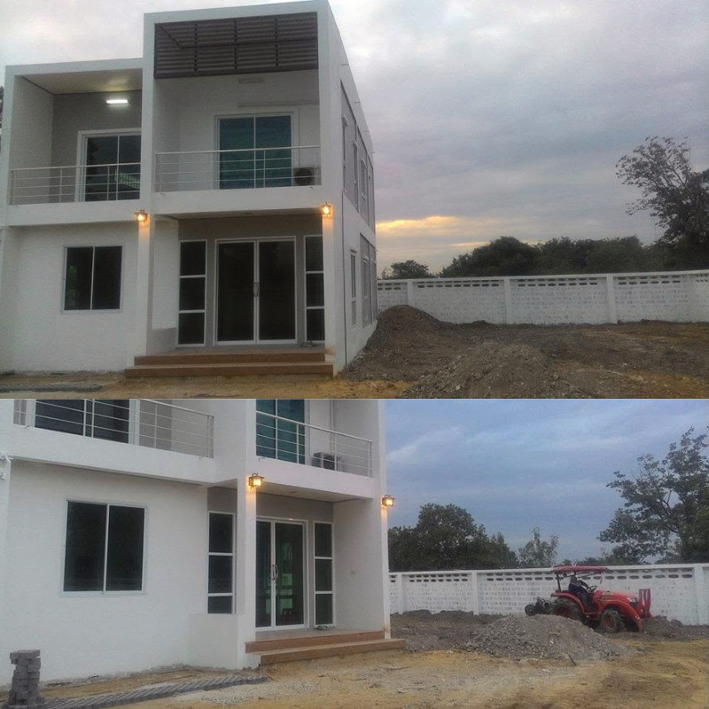 เบื้องหลังงานติดตั้งโคมไฟกิ่งติดผนังหน้าบ้าน ดีไซน์เรียบง่ายและทันสมัย